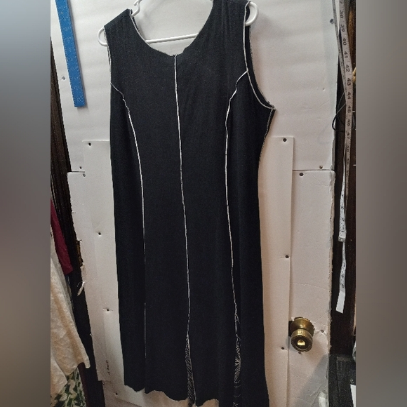 K.D. Spring 45% Linen Vintage Whimsigoth Godet Hem Edge Witchcore Maxi Dress Art - Picture 14 of 16